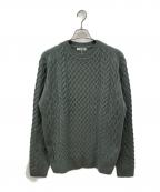 UNITED ARROWSユナイテッドアローズ）の古着「クルーネック畔編みニット」｜グリーン