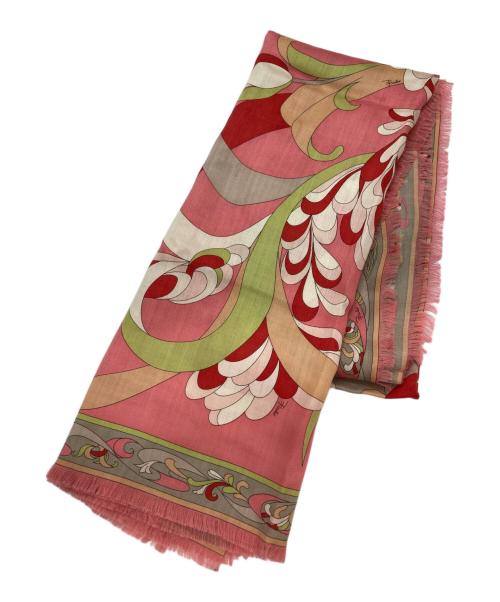 Emilio Pucci（エミリオ プッチ）Emilio Pucci (エミリオ プッチ) 大判ストール ピンクの古着・服飾アイテム