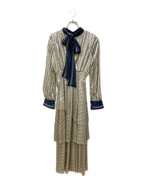 Lily Brown（リリーブラウン）Lily Brown (リリーブラウン) ワンピース グリーン×ブラウン サイズ:1の古着・服飾アイテム