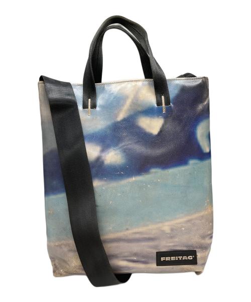 FREITAG（フライターグ）FREITAG (フライターグ) ダメージ加工転写トートバッグ ブルーの古着・服飾アイテム