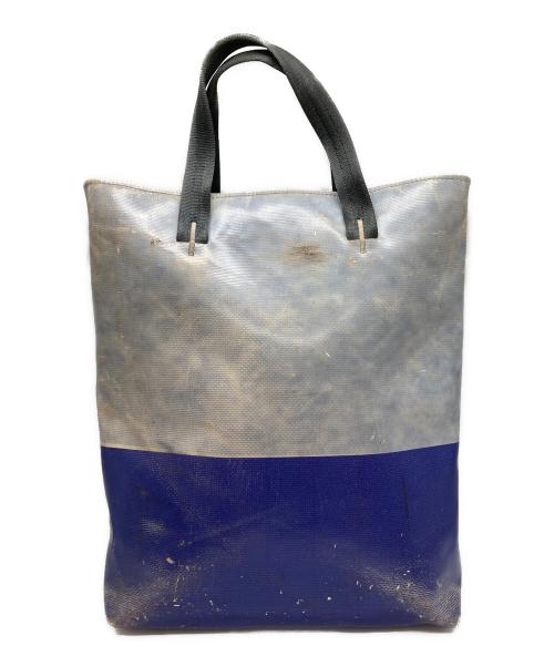 FREITAG（フライターグ）FREITAG (フライターグ) ダメージ加工転写トートバッグ ブルーの古着・服飾アイテム