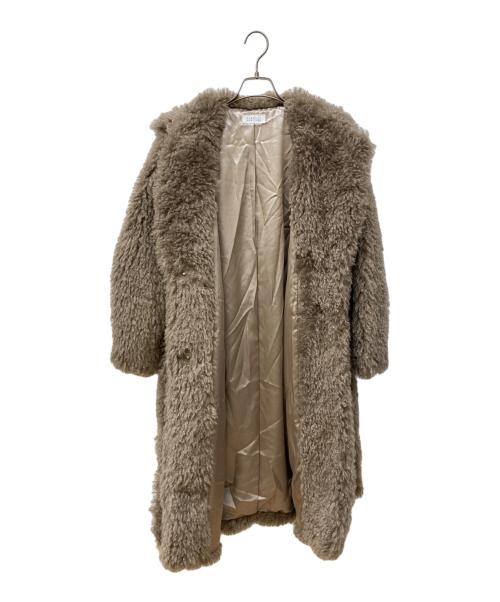 BARNEYS NEWYORK（バーニーズ・ニューヨーク）BARNEYS NEWYORK (バーニーズ・ニューヨーク) エコファーコート ブラウン サイズ:Mの古着・服飾アイテム