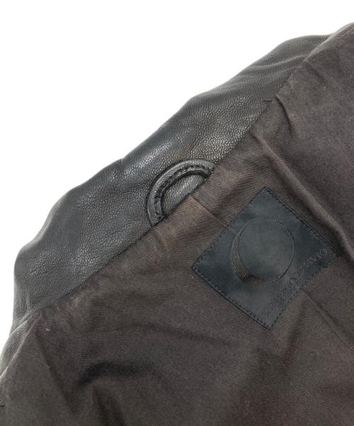 DOMENICO+SAVIO（ドメニコアンドサビオ）DOMENICO+SAVIO (ドメニコアンドサビオ) ゴートレザーダブルライダースジャケット ブラック サイズ:Ⅿの古着・服飾アイテム