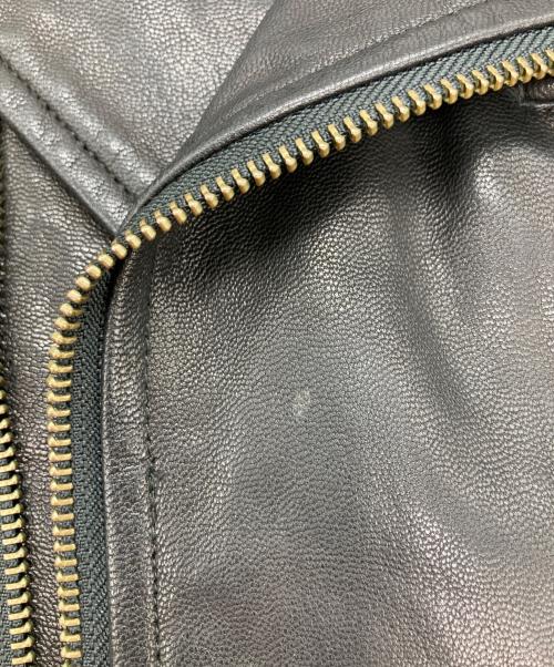 DOMENICO+SAVIO（ドメニコアンドサビオ）DOMENICO+SAVIO (ドメニコアンドサビオ) ゴートレザーダブルライダースジャケット ブラック サイズ:Ⅿの古着・服飾アイテム