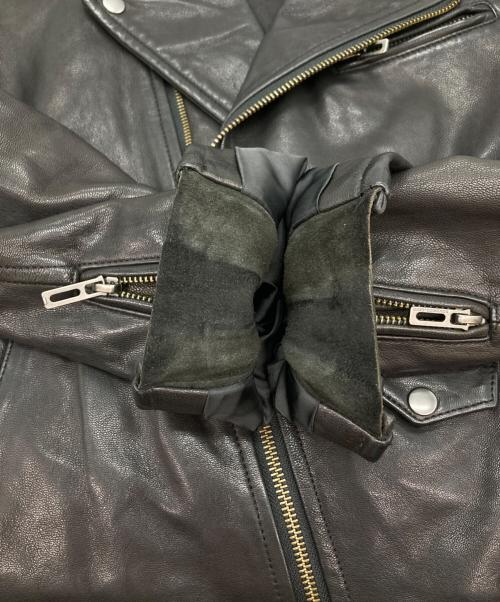 DOMENICO+SAVIO（ドメニコアンドサビオ）DOMENICO+SAVIO (ドメニコアンドサビオ) ゴートレザーダブルライダースジャケット ブラック サイズ:Ⅿの古着・服飾アイテム