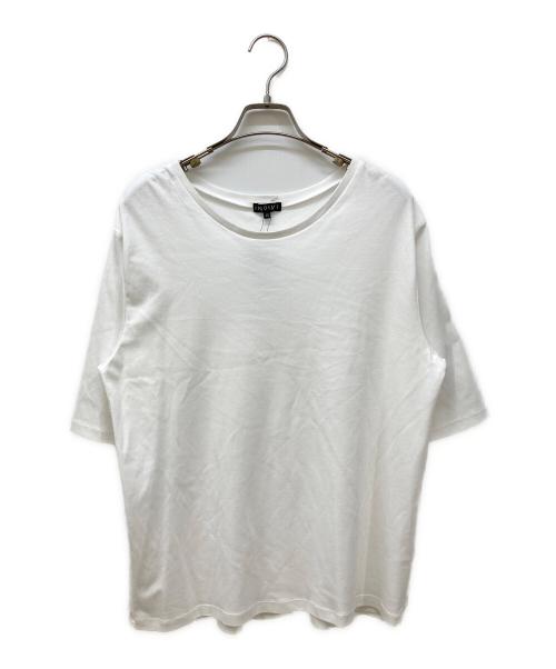 INDIVI（インディヴィ）INDIVI (インディヴィ) Tシャツセットワンピース ホワイト×ブラウン サイズ:13の古着・服飾アイテム