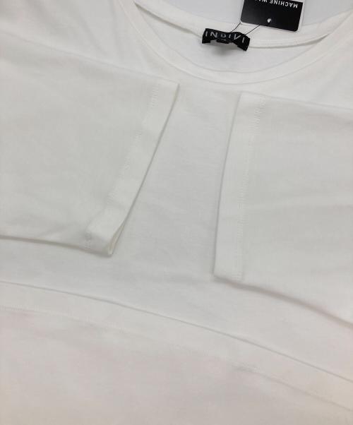 INDIVI（インディヴィ）INDIVI (インディヴィ) Tシャツセットワンピース ホワイト×ブラウン サイズ:13の古着・服飾アイテム