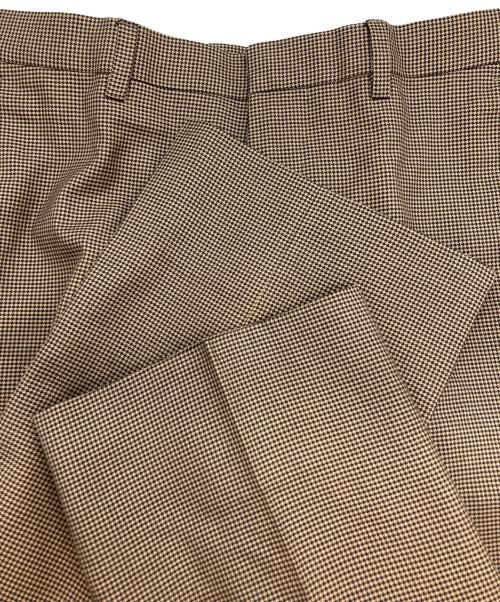 GUCCI（グッチ）GUCCI (グッチ) 千鳥柄スラックス ブラウン サイズ:46の古着・服飾アイテム