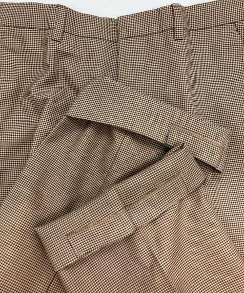 GUCCI（グッチ）GUCCI (グッチ) 千鳥柄スラックス ブラウン サイズ:46の古着・服飾アイテム