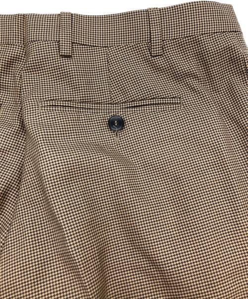 GUCCI（グッチ）GUCCI (グッチ) 千鳥柄スラックス ブラウン サイズ:46の古着・服飾アイテム