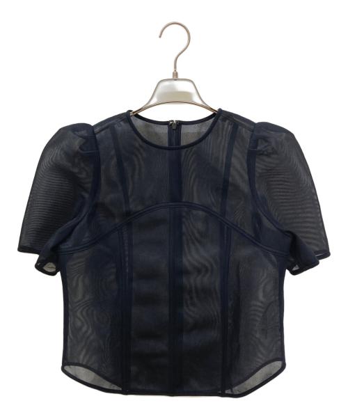 Ameri（アメリ）Ameri (アメリ) SHEER CARDBOARD PUFF SHOULDER TOP ブラック サイズ:FREEの古着・服飾アイテム