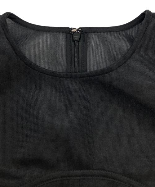 Ameri（アメリ）Ameri (アメリ) SHEER CARDBOARD PUFF SHOULDER TOP ブラック サイズ:FREEの古着・服飾アイテム