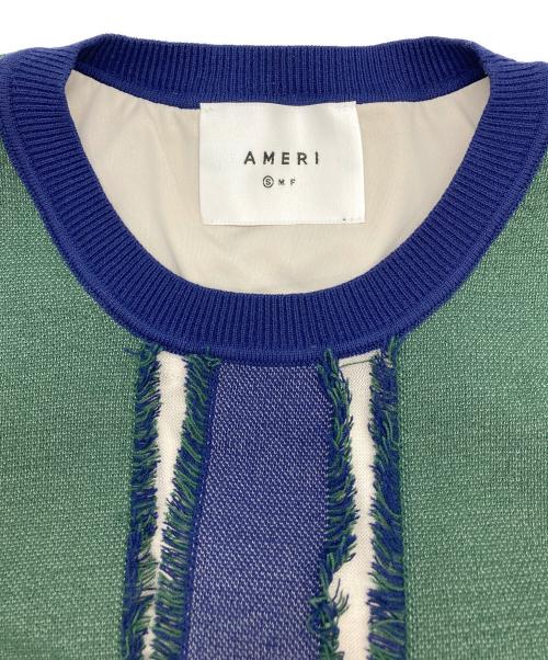 Ameri（アメリ）AMERI (アメリ) MULTI STRIPE JACQUARD DRESS グリーン×ブルー サイズ:Sの古着・服飾アイテム
