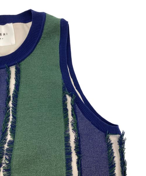Ameri（アメリ）AMERI (アメリ) MULTI STRIPE JACQUARD DRESS グリーン×ブルー サイズ:Sの古着・服飾アイテム
