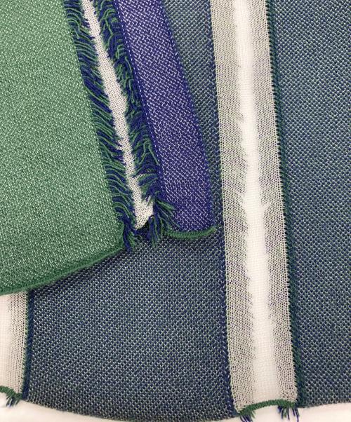 Ameri（アメリ）AMERI (アメリ) MULTI STRIPE JACQUARD DRESS グリーン×ブルー サイズ:Sの古着・服飾アイテム