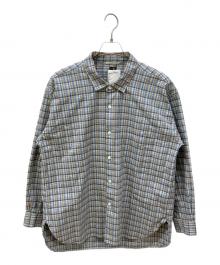nanamica（ナナミカ）の古着「Cotton Silk Euro Check Shirt」｜ベージュ