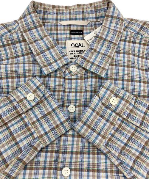 nanamica（ナナミカ）nanamica (ナナミカ) Cotton Silk Euro Check Shirt ベージュ サイズ:XS 未使用品の古着・服飾アイテム