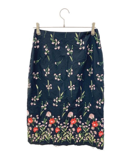 MARQUES ALMEIDA（マルケス アルメイダ）MARQUES ALMEIDA (マルケス アルメイダ) フラワー刺繍スカート ブラック サイズ:8の古着・服飾アイテム