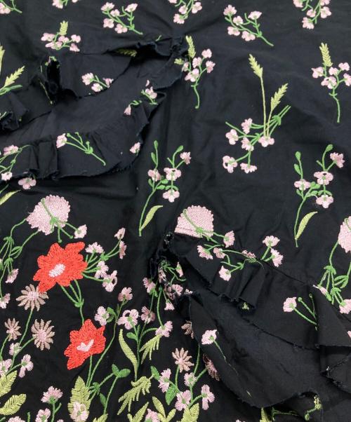 MARQUES ALMEIDA（マルケス アルメイダ）MARQUES ALMEIDA (マルケス アルメイダ) フラワー刺繍スカート ブラック サイズ:8の古着・服飾アイテム