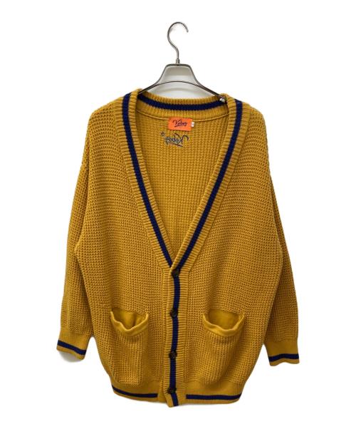 KEBOZ（ケボズ）KEBOZ (ケボズ) カーディガン マスタード×ネイビー サイズ:Lの古着・服飾アイテム