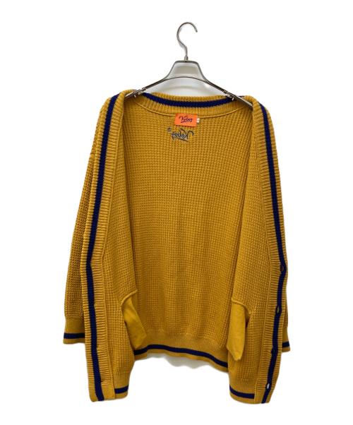 KEBOZ（ケボズ）KEBOZ (ケボズ) カーディガン マスタード×ネイビー サイズ:Lの古着・服飾アイテム