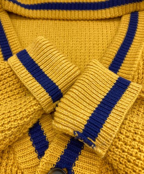 KEBOZ（ケボズ）KEBOZ (ケボズ) カーディガン マスタード×ネイビー サイズ:Lの古着・服飾アイテム