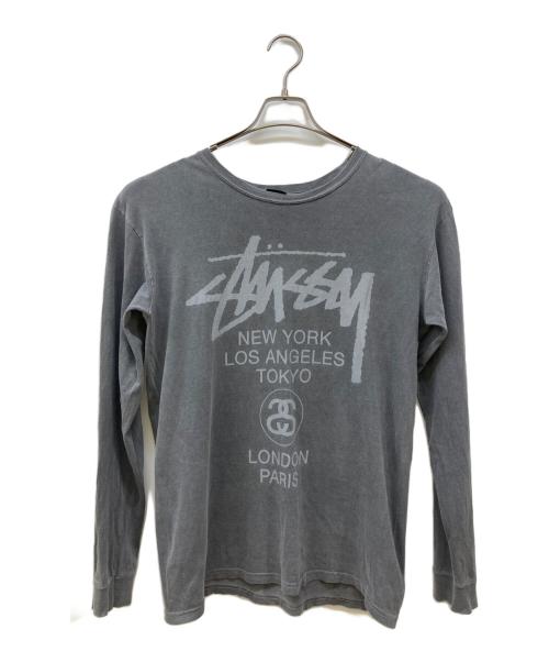 stussy（ステューシー）stussy (ステューシー) WORLD TOUR L/S TEE グレー サイズ:Mの古着・服飾アイテム