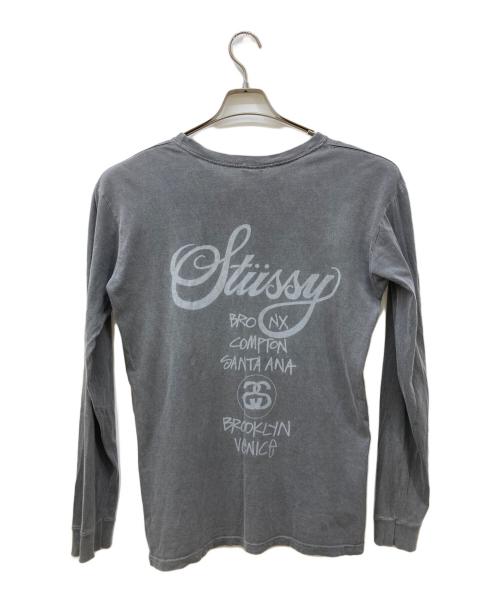 stussy（ステューシー）stussy (ステューシー) WORLD TOUR L/S TEE グレー サイズ:Mの古着・服飾アイテム