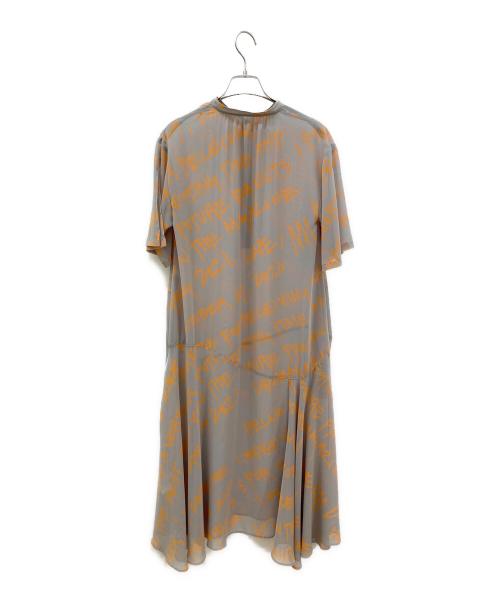 mint designs（ミント デザインズ）mint designs (ミント デザインズ) 半袖シアーワンピース オレンジ×グレー サイズ:2の古着・服飾アイテム