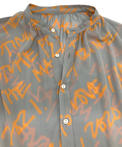 mint designs（ミント デザインズ）mint designs (ミント デザインズ) 半袖シアーワンピース オレンジ×グレー サイズ:2の古着・服飾アイテム