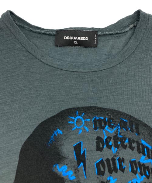 DSQUARED2（ディースクエアード）DSQUARED2 (ディースクエアード) プリントTシャツ グレー サイズ:XLの古着・服飾アイテム