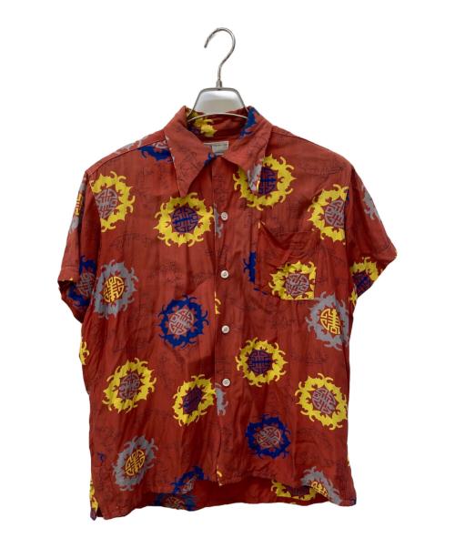 B.V.D（ビーブイディー）B.V.D (ビーブイディー) 50's灯籠柄アロハシャツ オレンジ サイズ:15-15 1/2の古着・服飾アイテム