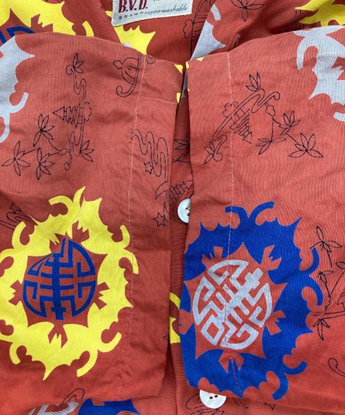 B.V.D（ビーブイディー）B.V.D (ビーブイディー) 50's灯籠柄アロハシャツ オレンジ サイズ:15-15 1/2の古着・服飾アイテム