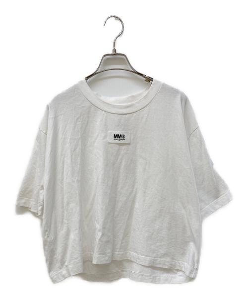 MM6 Maison Margiela（エムエムシックスメゾンマルジェラ）MM6 Maison Margiela (エムエムシックスメゾンマルジェラ) ロゴラベルTシャツ ホワイト サイズ:Lの古着・服飾アイテム