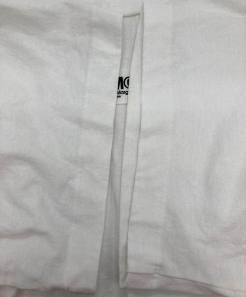 MM6 Maison Margiela（エムエムシックスメゾンマルジェラ）MM6 Maison Margiela (エムエムシックスメゾンマルジェラ) ロゴラベルTシャツ ホワイト サイズ:Lの古着・服飾アイテム