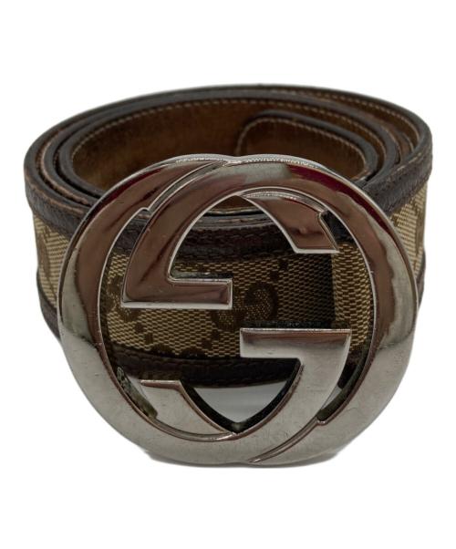 GUCCI（グッチ）GUCCI (グッチ) レザーベルト ブラウンの古着・服飾アイテム