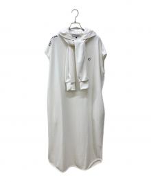 DOUBLE STANDARD CLOTHING（ダブルスタンダードクロージング）の古着「フーデッドスウェットワンピース」｜ホワイト