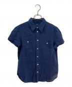 POLO RALPH LAURENポロ・ラルフローレン）の古着「S/Sリネンシャツ」｜ネイビー