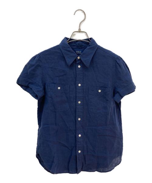 POLO RALPH LAUREN（ポロ・ラルフローレン）POLO RALPH LAUREN (ポロ・ラルフローレン) S/Sリネンシャツ ネイビー サイズ:2の古着・服飾アイテム