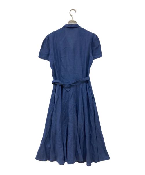 POLO RALPH LAUREN（ポロ・ラルフローレン）POLO RALPH LAUREN (ポロ・ラルフローレン) S/Sリネンシャツワンピース ブルー サイズ:6の古着・服飾アイテム