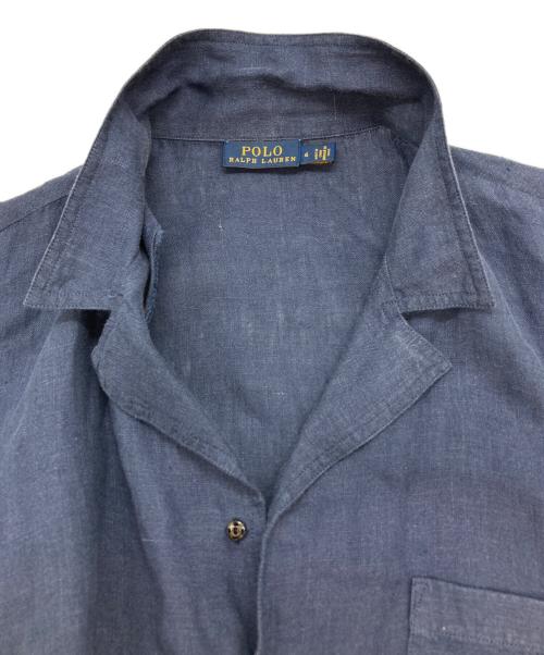 POLO RALPH LAUREN（ポロ・ラルフローレン）POLO RALPH LAUREN (ポロ・ラルフローレン) S/Sリネンシャツワンピース ブルー サイズ:6の古着・服飾アイテム