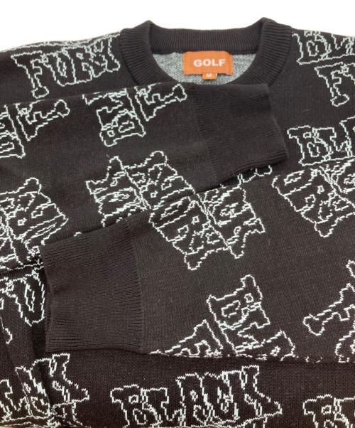 GOLF WANG（ゴルフワン）GOLF WANG (ゴルフワン) BLACK FULY/レタリングデザインニット ブラック サイズ:Mの古着・服飾アイテム