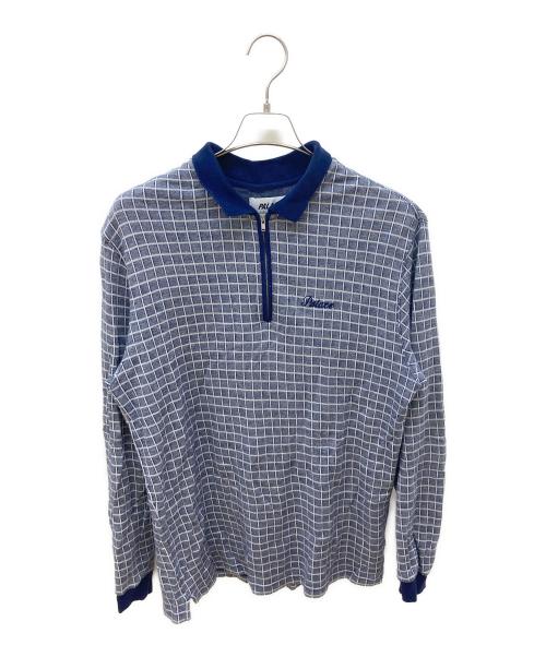 PALACE（パレス）PALACE (パレス) ハーフジップカットソー ブルー サイズ:Mの古着・服飾アイテム