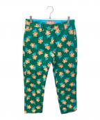 GOLF WANGゴルフワン）の古着「フラワープリントパンツ」｜グリーン