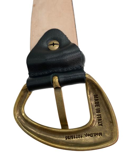 AULENTTI（オウレンティ）AULENTTI (オウレンティ) レザーベルト ブラック×ゴールドの古着・服飾アイテム