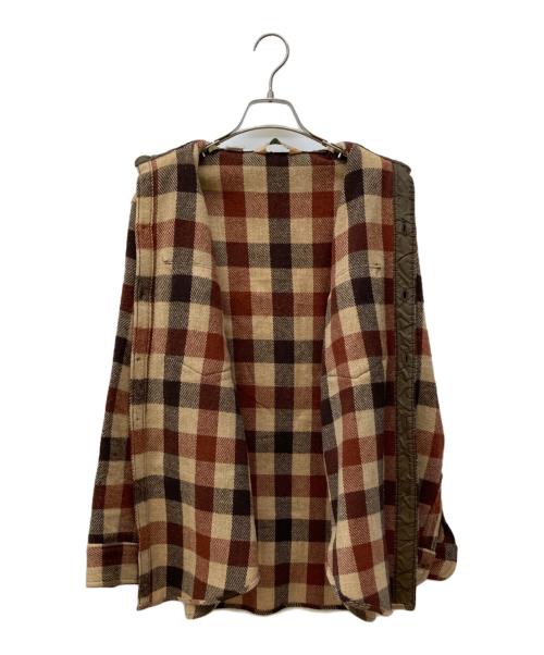 L.L.Bean（エルエルビーン）L.L.Bean (エルエルビーン) ウールチェックシャツ ブラウン サイズ:不明の古着・服飾アイテム