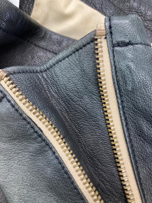 LHP（エルエイチピー）LHP (エルエイチピー) シープダブルライダースジャケット ブラック サイズ:Lの古着・服飾アイテム