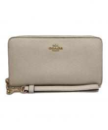 COACH（コーチ）の古着「ロングジップアラウンドウォレット」｜アイボリー
