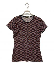 FENDI（フェンディ）の古着「総柄Tシャツ」｜ブラウン