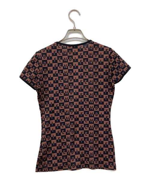 FENDI（フェンディ）FENDI (フェンディ) 総柄Tシャツ ブラウン サイズ:42の古着・服飾アイテム